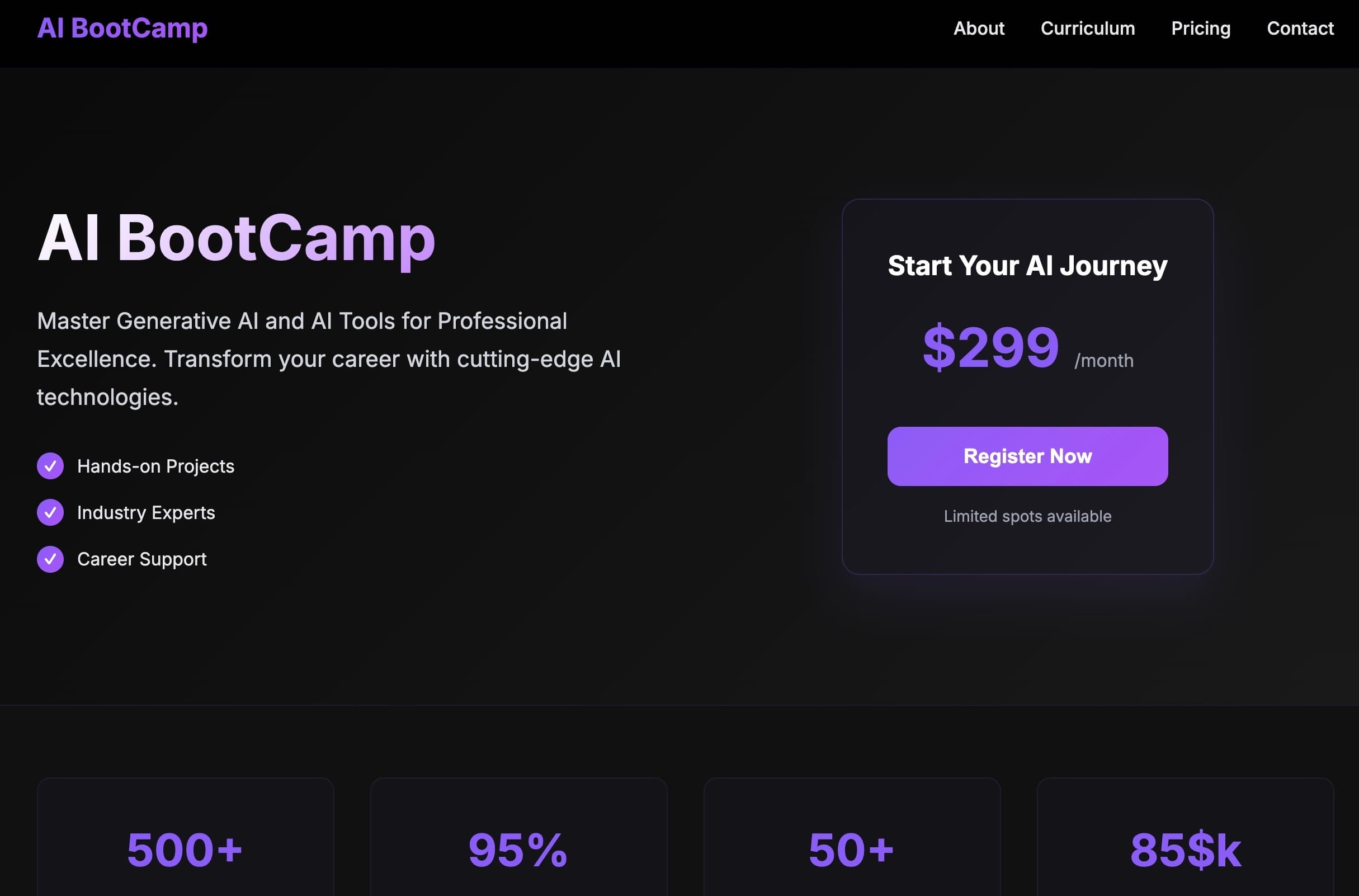 AI Bootcamp Landing Page