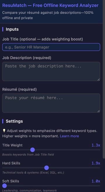 ResuMatch Chrome Extension